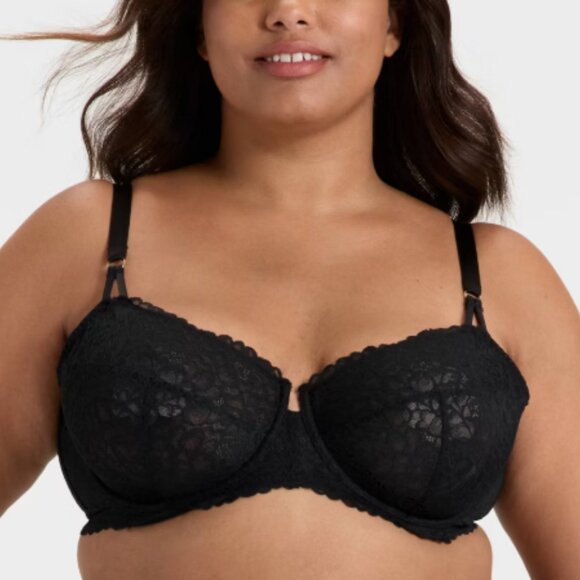 Auden Other - Women's Lace Unlined Balconette Bra - Auden™ Adjustable Strap, Underwire 42DD